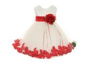 Kids Dream Baby Girls Ivory Red Satin Petal Floating Flower Girl Dress 18M