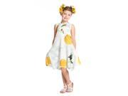 KidCuteTure Big Girls White Flowers Print Agnes Designer Summer Dress 8
