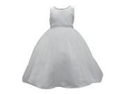 Little Girls Off White Beaded Glitter Neckline Waist Satin Flower Girl Dress 6