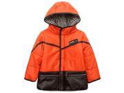 Richie House Little Boys Orange Faux Leather Detail Padding Jacket 4 5