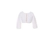 Kids Dream Little Girls White Faux Long Sleeve Pearl Bolero Jacket 6