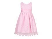 Richie House Little Girls Pink Embroidered Scallop Princess Party Dress 4