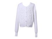 Richie House Little Girls White Snow Sparkle Sequin Cardigan Sweater 3 4