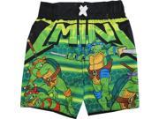 TNT Ninja Turtles Baby Boys Black Green Cartoon Character Swimwear Shorts 24M