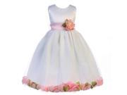 Crayon Kids Little Girls White Pink Petal Flower Girl Dress 2T