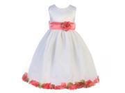 Crayon Kids Little Girls White Coral Petal Flower Girl Dress 3T