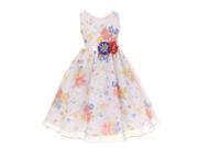 Cinderella Couture Girls Multi Color Floral Print Corsage Occasion Dress 10