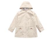 Richie House Baby Girls Beige Tie Accents Pocket Hood Jacket Overcoat 18M