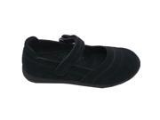 L Amour Little Girls Black Sporty Nubuck Leather Mary Jane Shoes 6 Toddler
