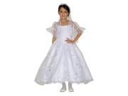 Cinderella Couture Big Girls White Organza Satin Bolero Communion Dress 14