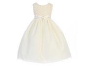 Crayon Kids Little Girls Ivory Glitter Brooch Adorned Easter Dress 2T
