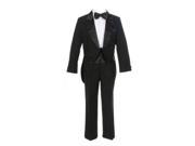 Sweet Kids Baby Boys Black Tails Coat Shirt Bow Tie Pants 5 Pc Tuxedo Suit 12M