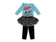 Little Girls Turquoise Frozen Bff Heart Tutu Pants Toddler Outfit Set 2T