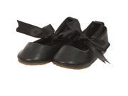 Kids Dream Black Ballerina Ribbon Tie Rubber Shoe Baby Girl 3