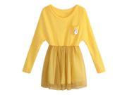Richie House Little Girls Yellow Flower Layered Mesh Bottom Princess Dress 5 6