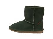 L Amour Girls Green Faux Shearling Lined Comfy Ankle Boots 2 Kids