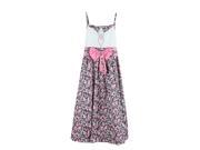 Richie House Little Girls Pink Grey Scattered Blossom Dress 6