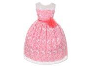 Kids Dream Big Girls Ivory Coral Lace Flower Special Occasion Dress 10