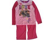 1D Little Girls Pink Fuchsia One Direction Band Print 2 Pc Pajama Set 6