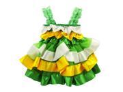 Little Girls Green Yellow White Lace Satin St. Patrick s Day Ruffle Dress 2T