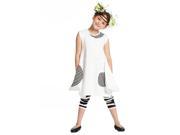 KidCuteTure Little Girls White Dots Stripes Franki Designer Summer Dress 4