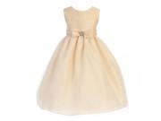 Crayon Kids Little Girls Taupe Textured Bodice Bow Easter Dress 4T