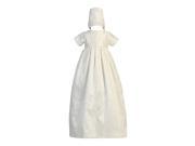 Lito Baby Girls Boys White Silk Heirloom Gown Bonnet Set Baptism Set 6 12M