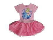 Disney Big Girls Pink Fuchsia Cinderella Print Tutu Ruffle Dress 12