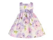 Lito Little Girls Lilac Sleeveless Floral Print Cotton Easter Dress 6