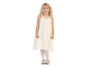 Angels Garment Little Girls White Lace Overlay Crystal Flower Girl Dress 6