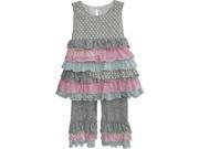 Isobella Chloe Little Girls Heather Gray Two Piece Pant Outfit Set 2T
