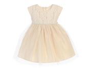 Sweet Kids Baby Girls Champagne Sequin Lace Detailed Tulle Easter Dress 9M