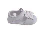 Angel Baby Girls White Double Bow Velcro Strap Sandals 3 Baby