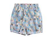 Richie House Little Girls Blue Home Sweet Home Quilt Style Shorts 3 4