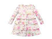 Richie House Little Girls Pink Floral Print Tiered Dress Coat 2