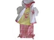 Skechers Baby Girls Coral Yellow Butterfly Tee Vest Plaid 3 Pc Capri Set 12M