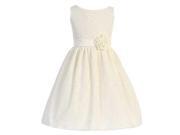 Sweet Kids Little Girls Off White Vintage Lace Overlay Flower Girl Dress 6