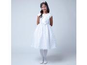 Sweet Kids Big Girls White Organza Burnout Communion Occasion Dress 7