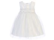 Sweet Kids Baby Girls White Satin Lace Bow Tulle Flower Girl Dress 12M
