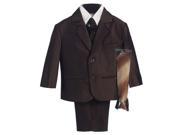 Lito Little Boys Brown Two button Herringbone Pattern Special Occasion Suit 2