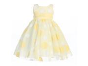 Lito Big Girls Yellow Glittered Polka Dot Tulle Easter Dress 8