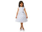 Sweet Kids Little Girls Grey Flower Embroidered Special Occasion Dress 6