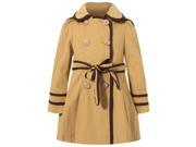 Richie House Little Girls Yellow Brown Trim Flared Coat 6