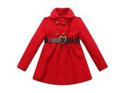 Richie House Little Girls Red Faux Leather Belt Metal Snaps Jacket 4