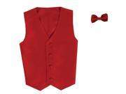 Lito Baby Boys Red Poly Silk Vest Bowtie Special Occasion Set 12 24M