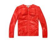 Richie House Little Girls Orange Bow Accent Zipper Closure Breaker Jacket 5 6