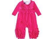 Isobella Chloe Baby Girls Hot Pink Lace Ruffle Detail Kaylee Romper 3M