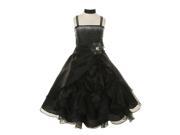 Cinderella Couture Big Girls Black Crystal Organza Cascade Ruffle Dress 12