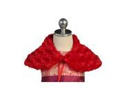 Angels Garment Baby Girls Red Short Faux Shoulder Collar Cape 4T