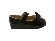 Angel Baby Girls Black Patent Grosgrain Bow Mary Jane Casual Shoes 3 Baby
